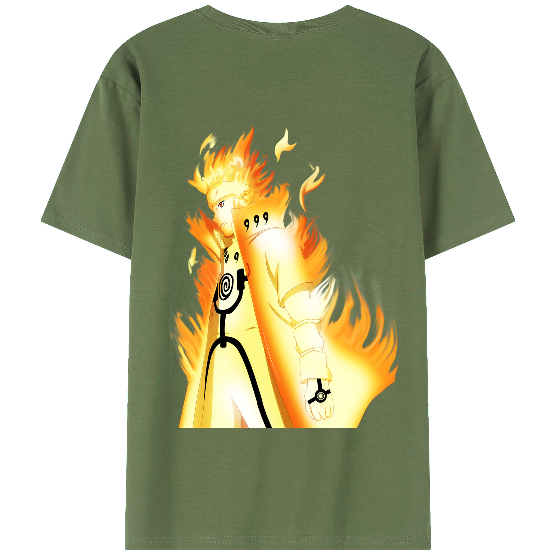 （画像用） NARUTO -ナルト- うずまき ナルト Uzumaki Naruto 綿100％ メンズ半袖Tシャツ（バックプリント） 通気性